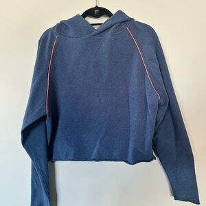 Lululemon Crop Blue Hoodie with Orange Accents